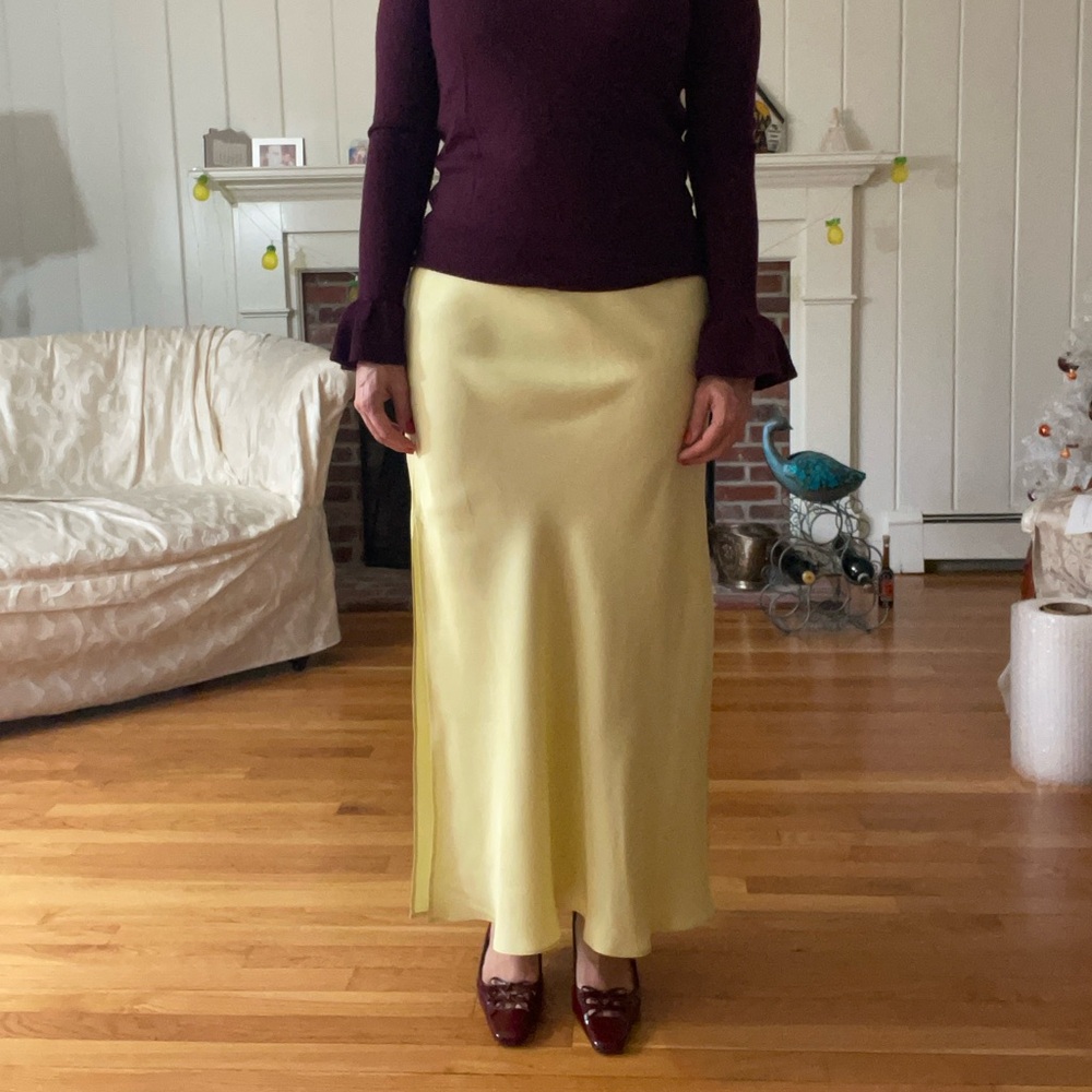 ❌❌Sold❌❌J. Crew Yellow Maxi Slip Skirt